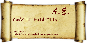 Apáti Eulália névjegykártya